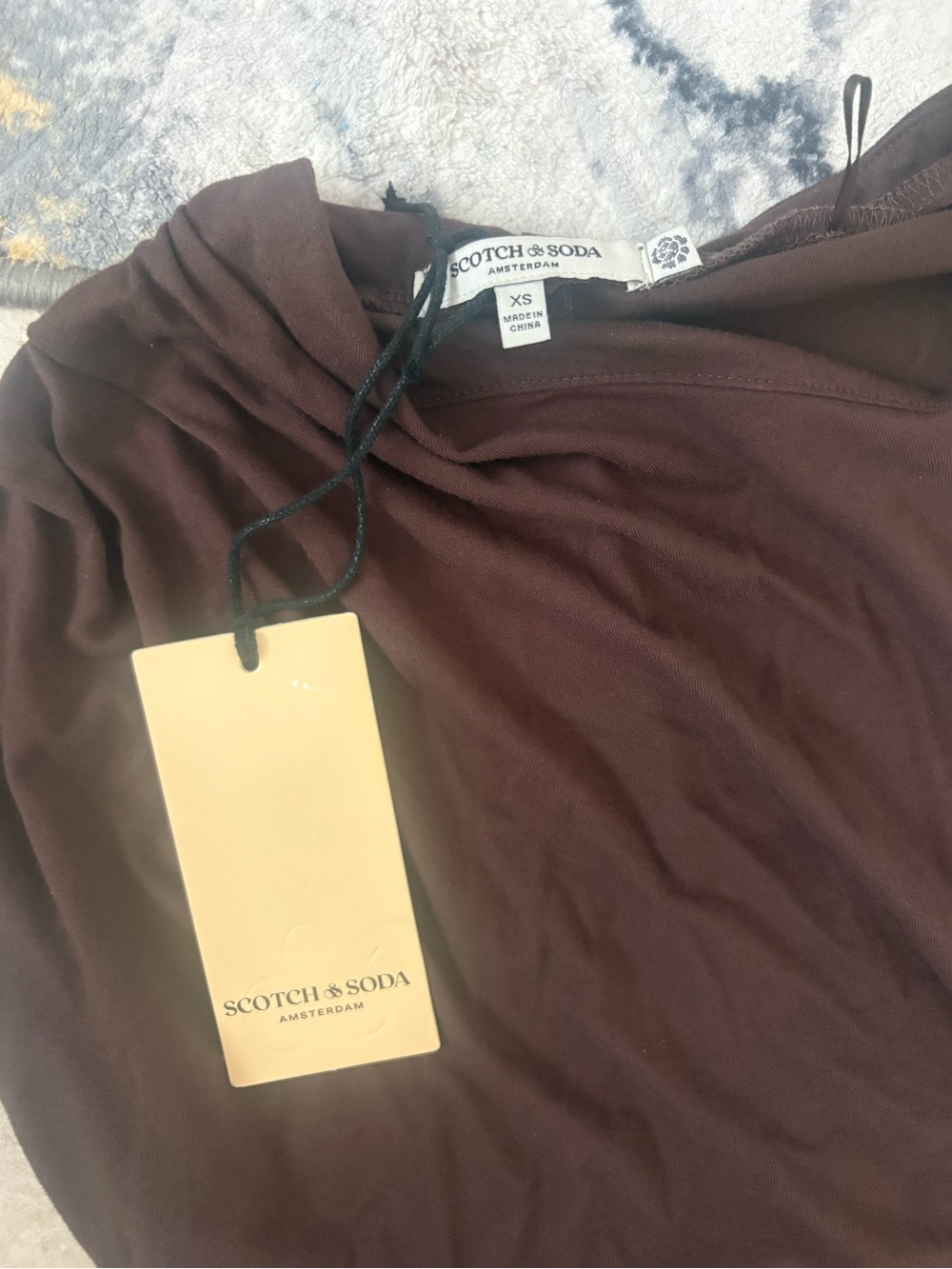 Scotch & Soda Chocolate Brown Sleeveless Maxi Dress with Front Slit xtra small - Picture 3 of 6